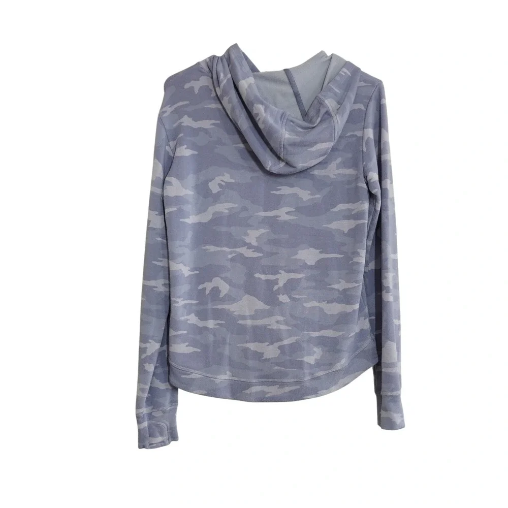 Athleta Girl Size 16 XXL Purple Camo Hoodie Modal Blend Thumbhole Pullover